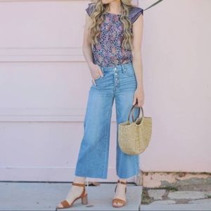Madewell Button Fly Wide Leg Jeans